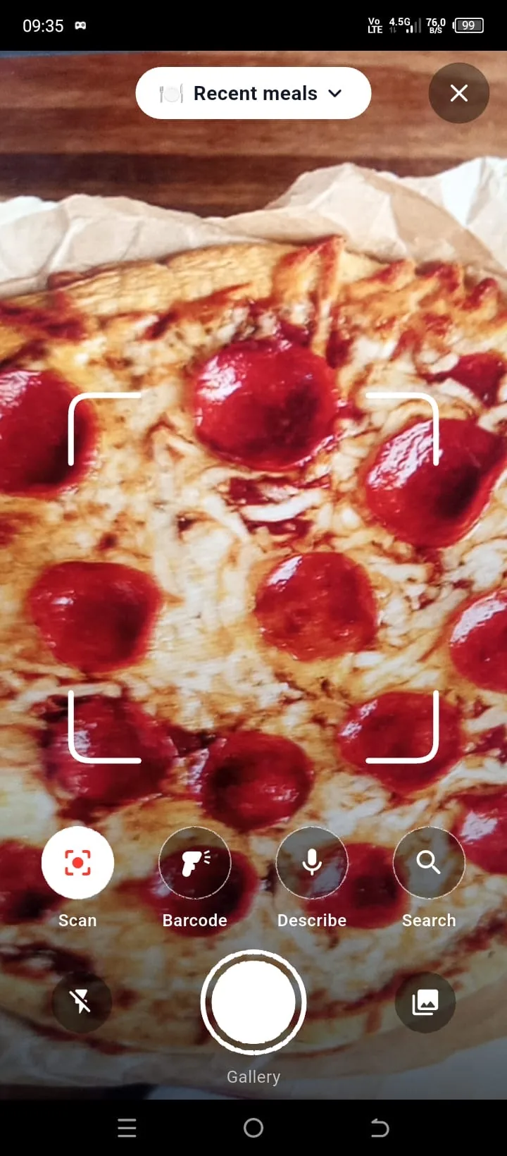 Android — Fotoğrafla kalori