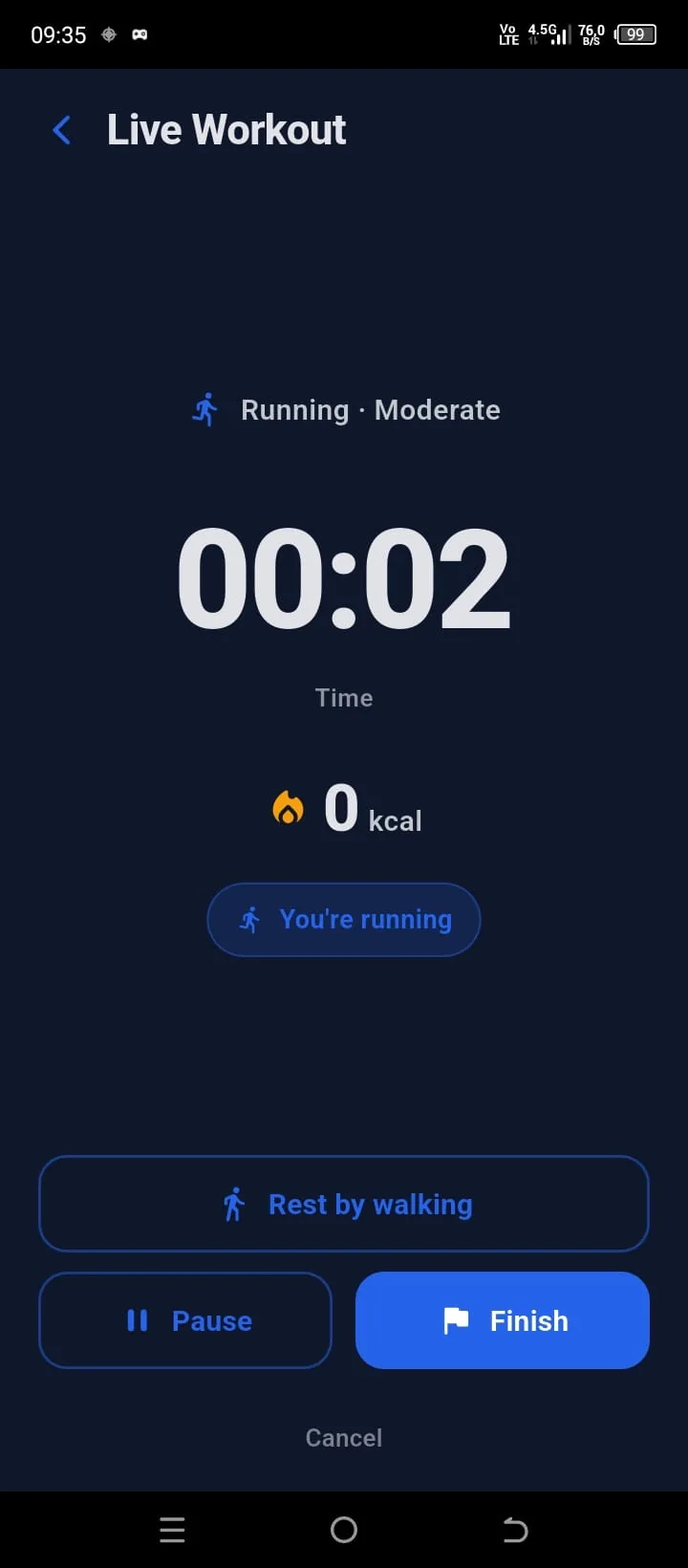 Android — Koşu detayı